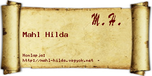 Mahl Hilda névjegykártya